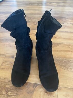 Lane Bryant Black Suede Mid-Calf Boots